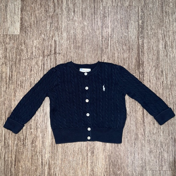 Ralph Lauren Baby Mini-Cable Cotton Cardigan - Picture 1 of 8